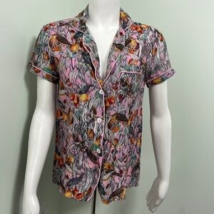 Plum Pretty Sugar Pink Bird Print Pajama Top